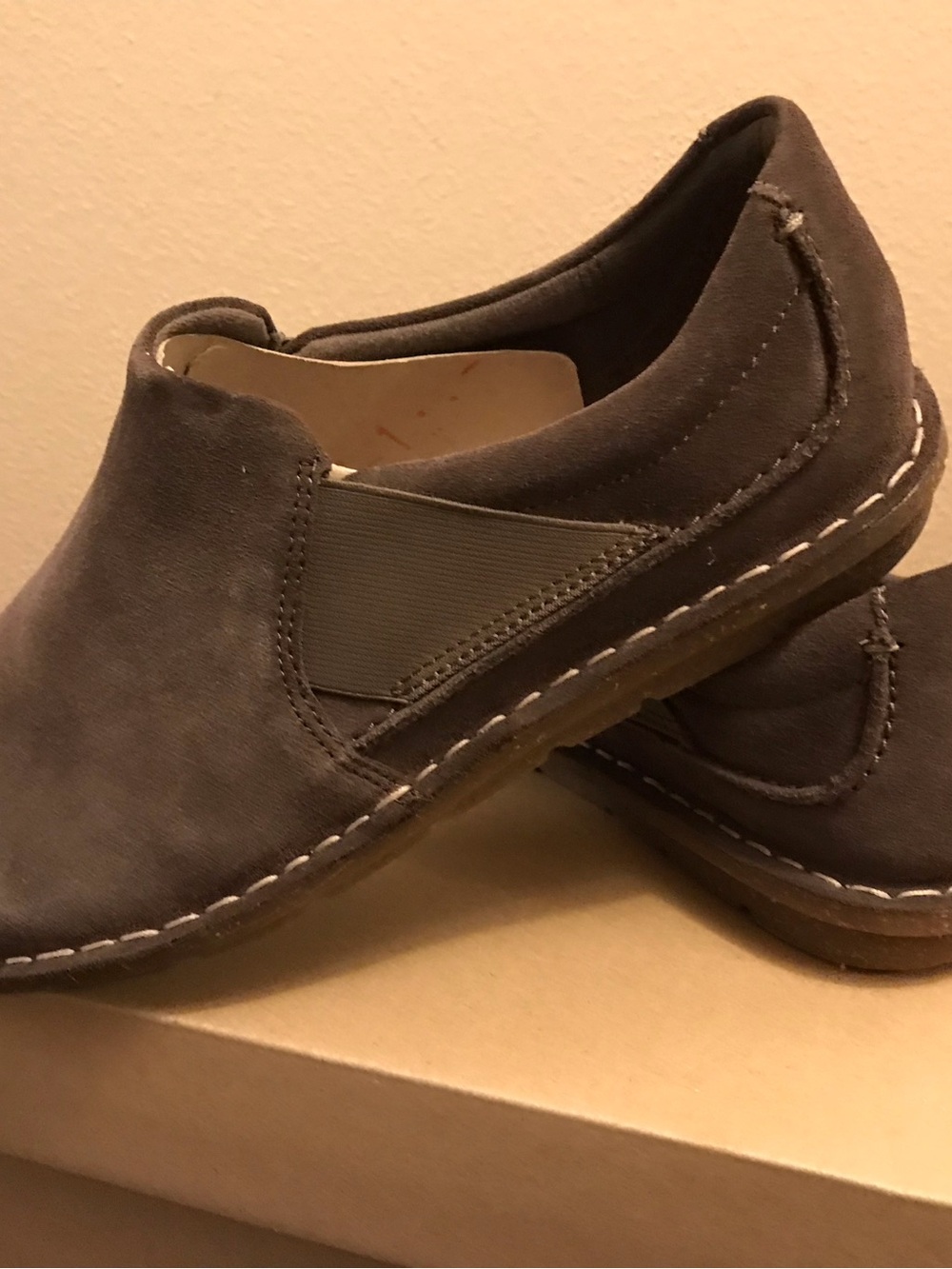 Clarks  Slip-On Shoes in Taupe Suede
